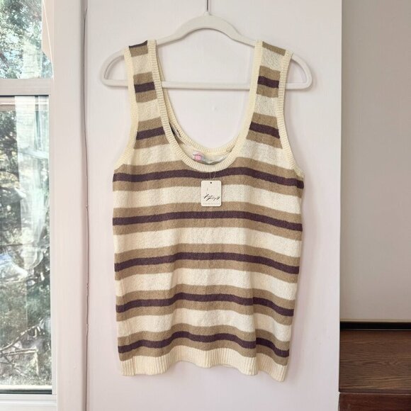 NWT Free People Beach Sweater Set Two Piece Striped Pants Set Vista Cream XS - Picture 10 of 12